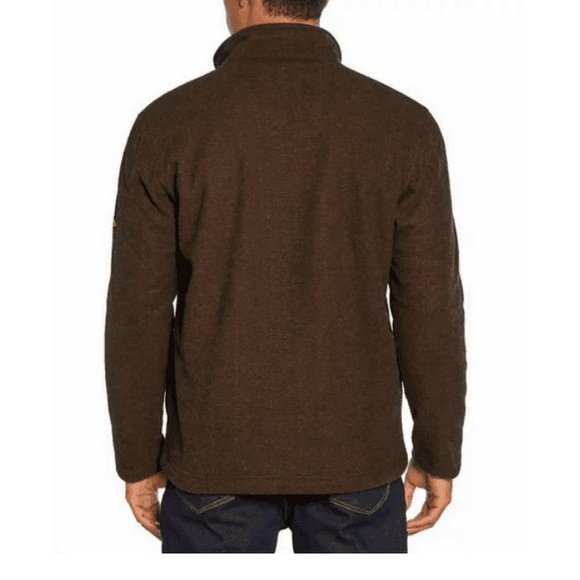 NWT Men's Fleece Lined Quarter 1/4 Zip Pullover Brown Size XL - Picture 2 of 3